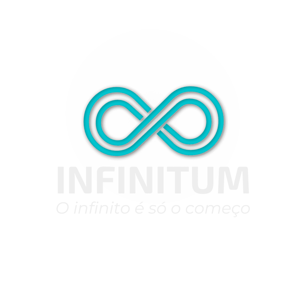 Logo original da agencia infinitum com o slogan o infinito é só o começo